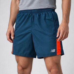 New Balance Men’s Accelerate 5” Running Shorts Teal Blue Orange Small